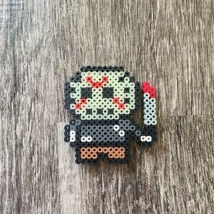 Friday 13th JASON magnet handmade perler beads glow in the dark